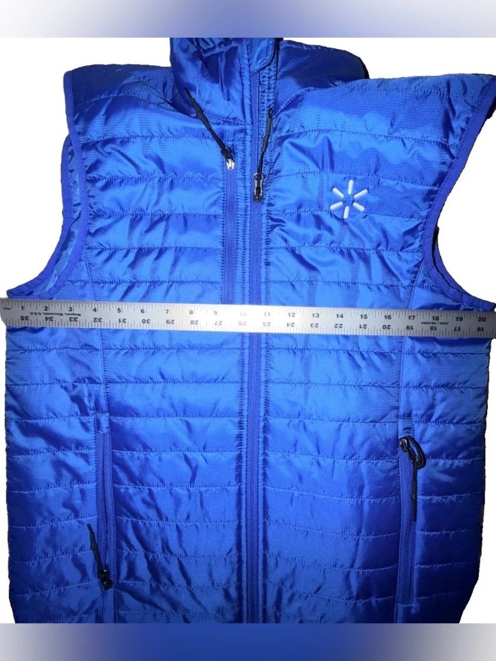 Port Authority Men’s Size Small Puffer Vest Blue Walmart Logo EUC